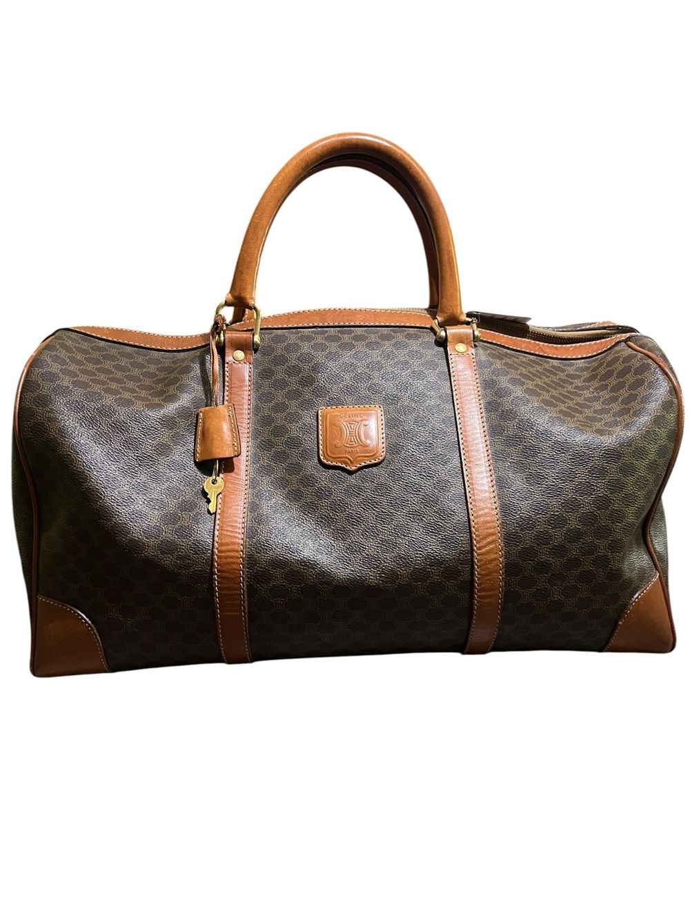 Celine Macadam Vintage Boston Bag Weekender Duffel Bag Authentic